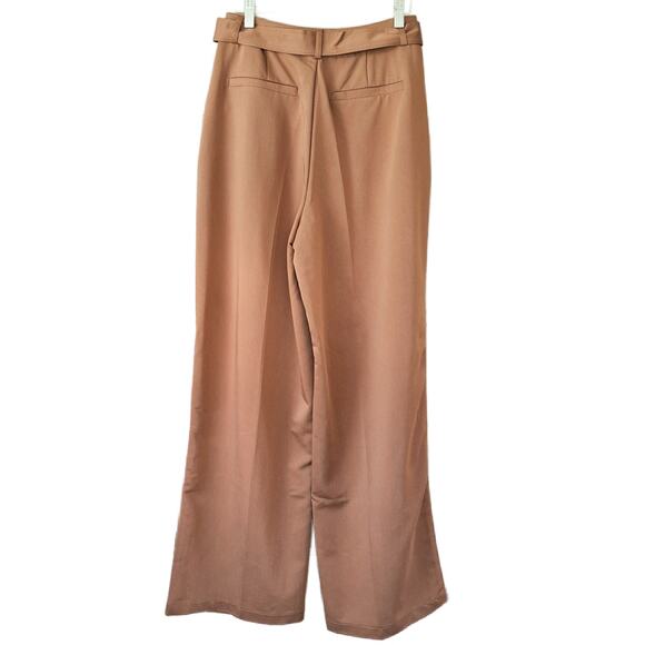 7 For All Mankind Cognac High Waist Wide Leg Pant Small Belted Fall Camel Brown - Picture 6 of 8